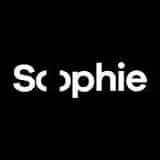Logotipo blanco de Sophie Festival sobre fondo negro, identidad visual del festival de música electrónica y cultura celebrado en Málaga.