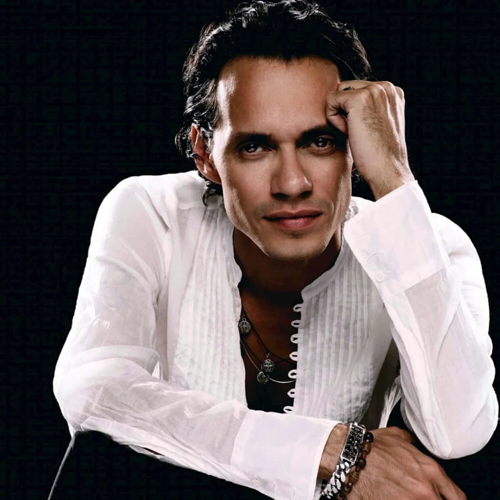 Promotional portrait of Marc Anthony, international salsa and Latin music singer of Puerto Rican heritage with a global career.