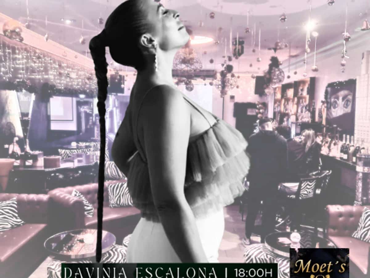 Davinia Escalona en concierto en Moët Marbella el 21 de marzo a las 18:00, tardeo flamenco en el centro histórico de Marbella.