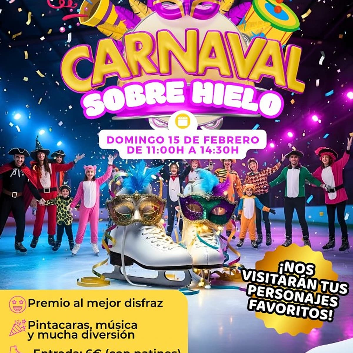 Evento de Carnaval sobre Hielo con disfraces y patinaje en Benalmádena 2026