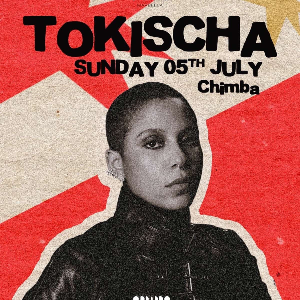 Cartel de Tokischa x FITZ en FITZ Marbella, evento nocturno +18 con dembow, reguetón, actuación de Tokischa y ambiente de club latino internacional.