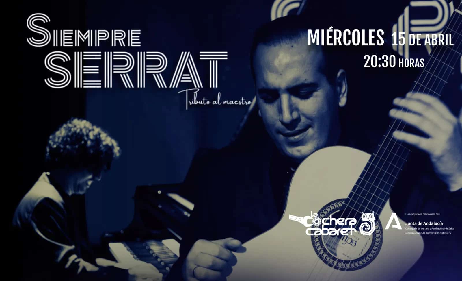 Cartel del concierto tributo Siempre Serrat con Jose Voces en Málaga 2026