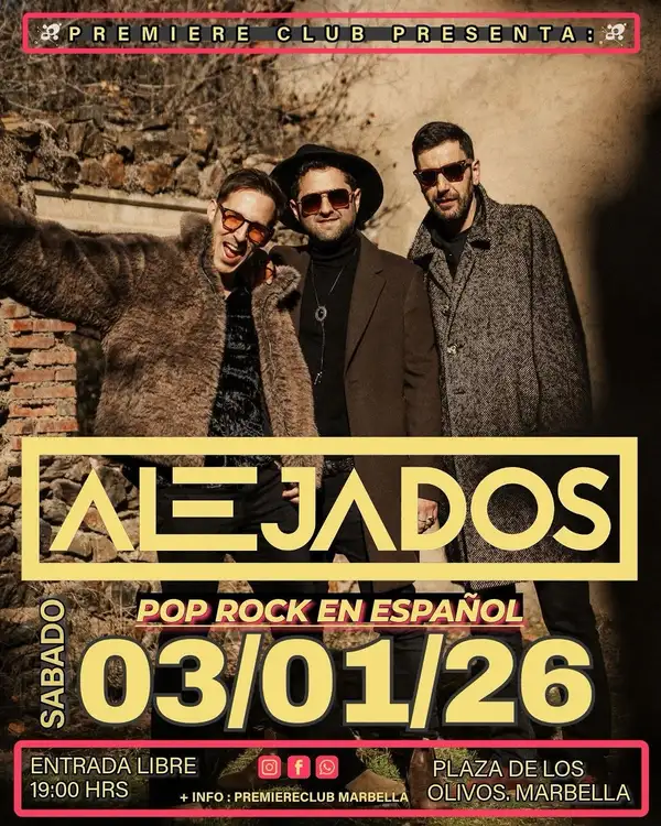 Alejados en directo: Pop rock en español en Marbella
Póster