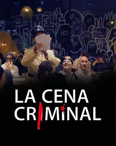 Poster of The Criminal Dinner in Málaga, an immersive murder mystery dining experience at Uppery Club.