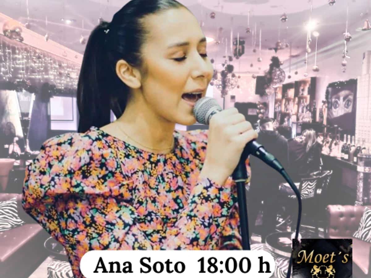 Ana Soto en concierto en Moët Marbella el 27 de marzo a las 18:00, música en vivo en el centro histórico de Marbella.