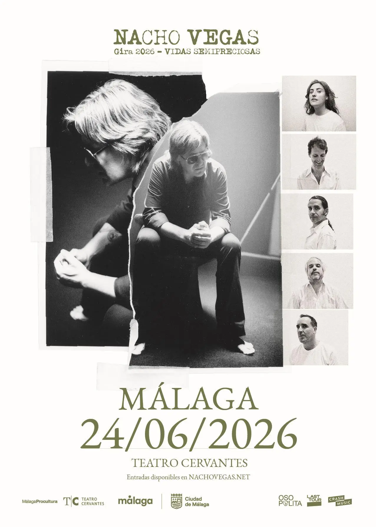 Nacho Vegas – Vidas Semipreciosas Tour 2026 Poster