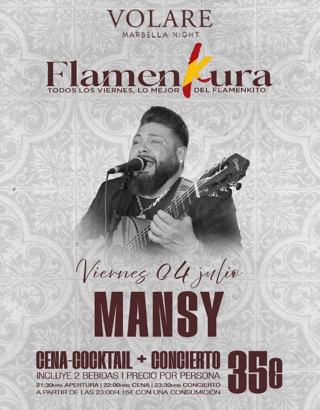 MANSY - Flamenkura en Volare Marbella Póster
