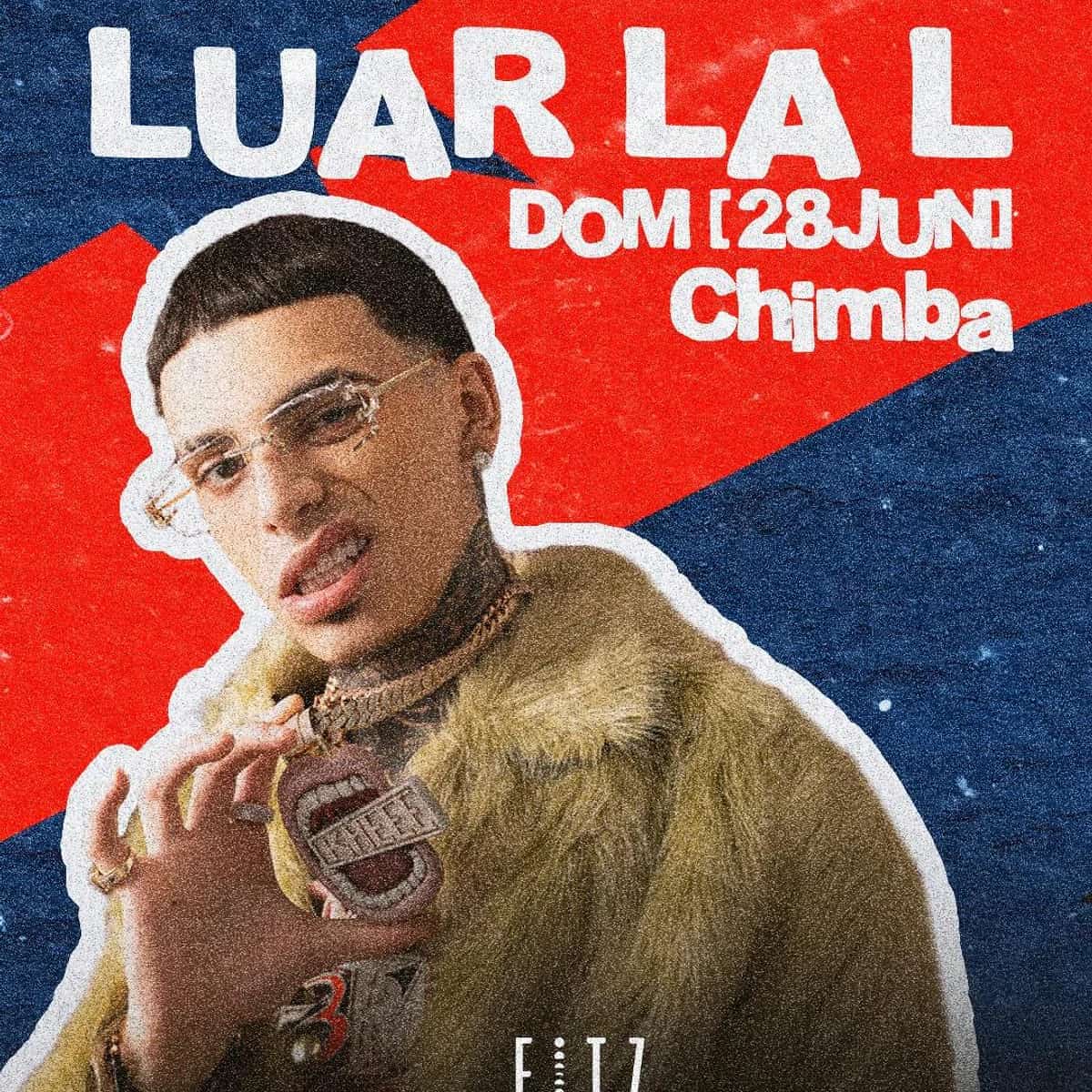 Poster for Luar La L x FITZ at FITZ Marbella, a night event with reggaeton, Latin trap, Luar La L performing and an international club atmosphere.