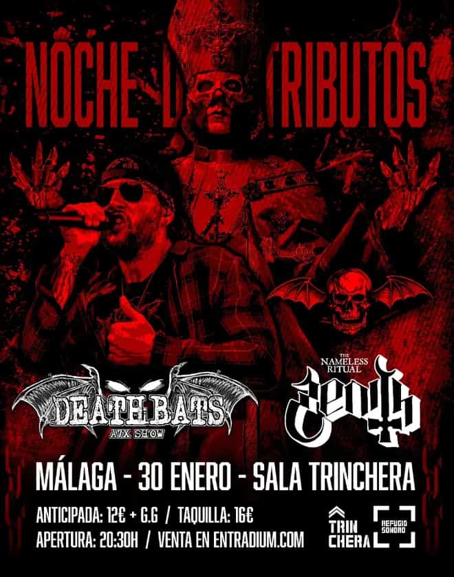 Bandas tributo Deathbats y Zenith actuando en Málaga 2026