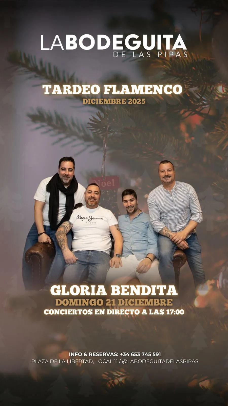 Imagen del cartel del evento gloria bendita en La Bodeguita de las Pipas