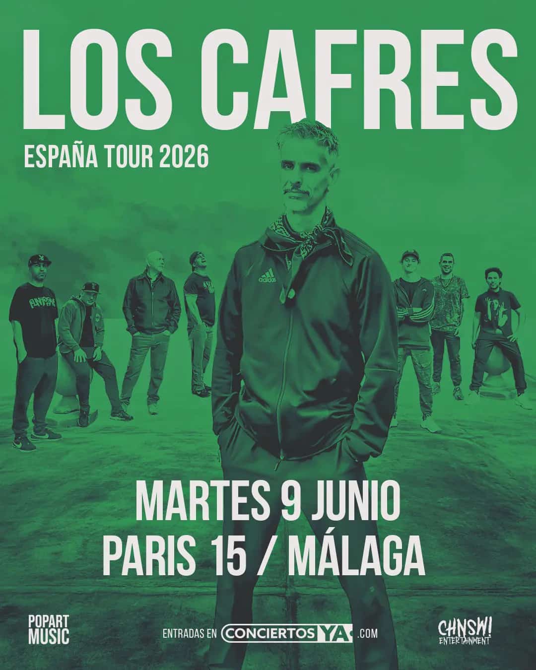 Miembros de la banda Los Cafres actuando en el escenario