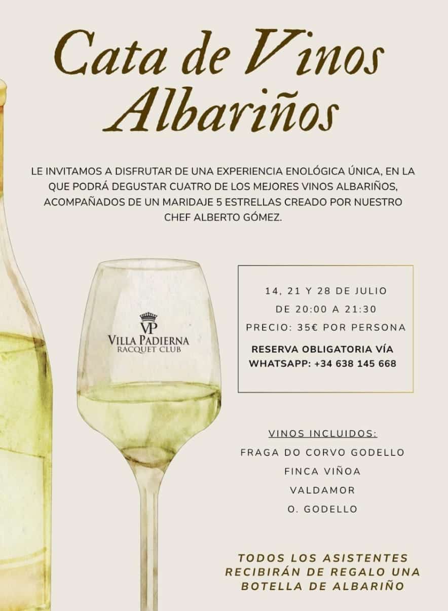 Cata de Vinos Albariños & Godellos en Villa Padierna – Maridaje 5 Estrellas Poster