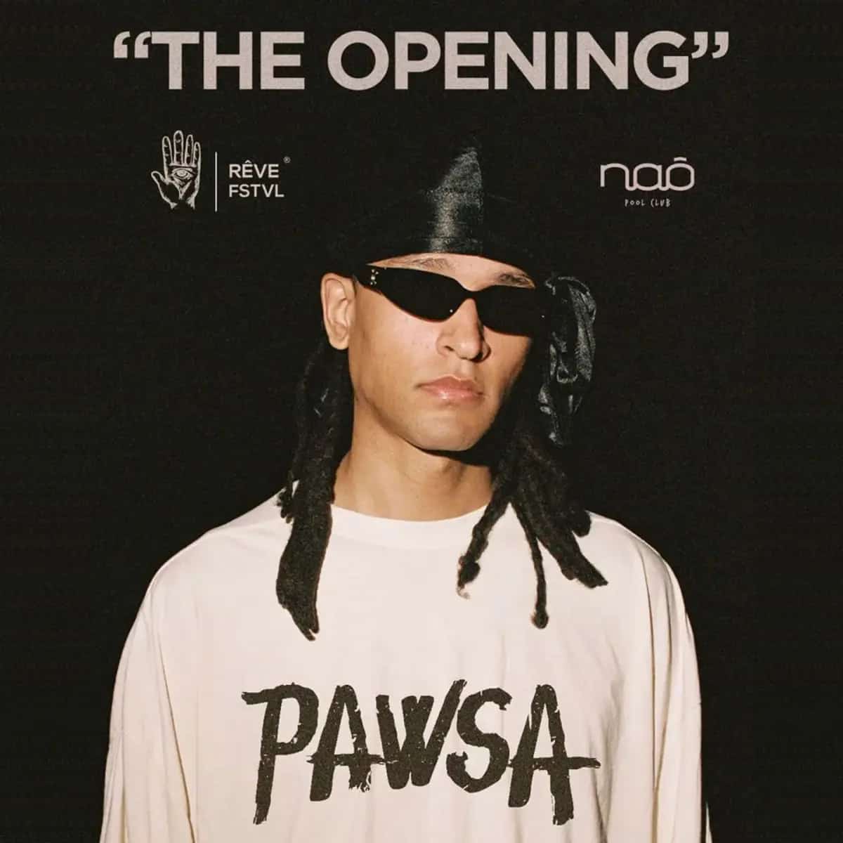 Multitud vibrante bailando bajo luces coloridas en Nao Pool Club