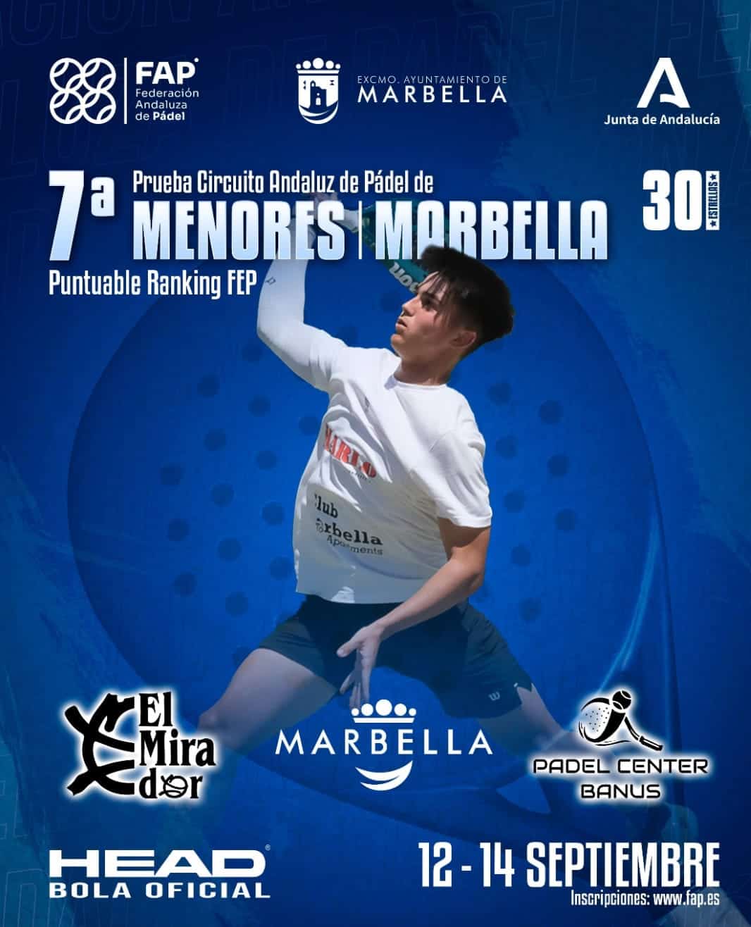 Torneo de Pádel Menores — Circuito Andaluz Poster