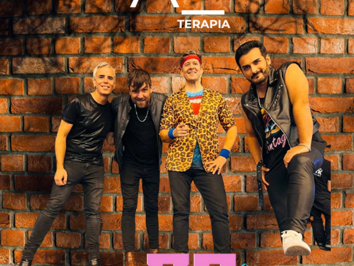 Cartel del concierto de la banda 80ers en A Terapia San Pedro Alcántara, evento de pop y rock de los años 80 el 14 de marzo a las 18:00.