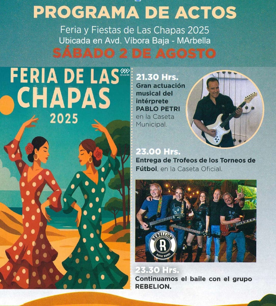 Las Chapas Fair 2025 - Saturday 2 August: Pedal Day, BBQ Lunch & Football Finals Poster