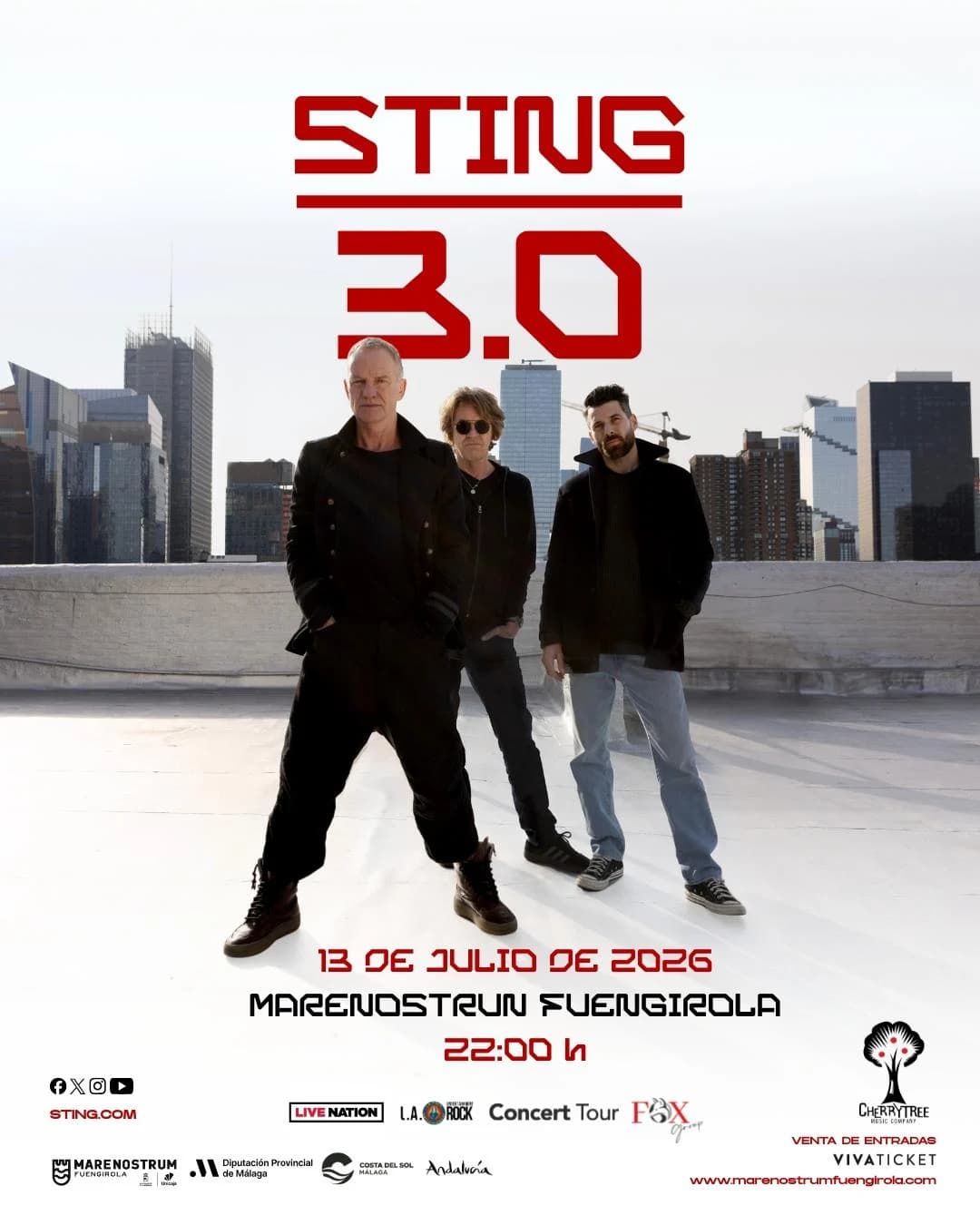 Sting en Directo 2026 – Gira Sting 3.0 Póster