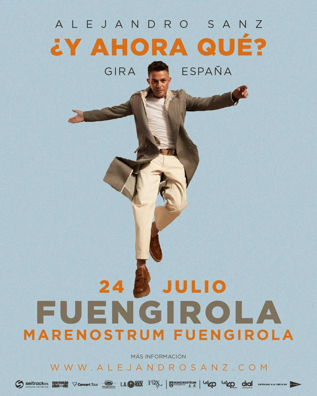Alejandro Sanz Concert Malaga– The “¿Y Ahora Qué?” World Tour Poster