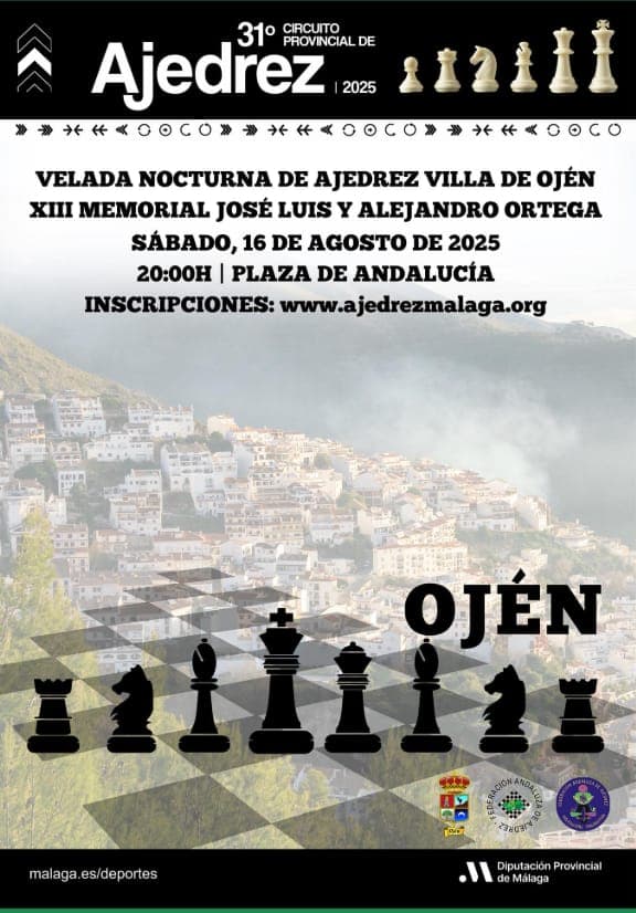 Velada Nocturna de Ajedrez Ojén 2025 Póster