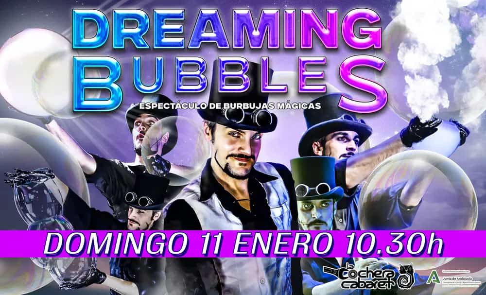 Whitedream realizando magia de burbujas en el escenario