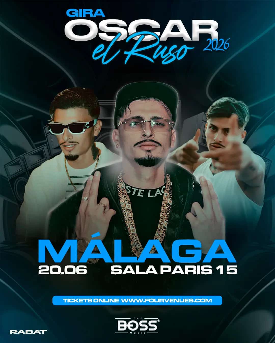 Óscar El Ruso actuando con luces vibrantes