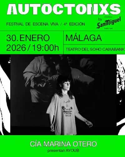 Concierto en vivo de Ayoub en el Festival Autoctonxs Málaga 2026 con Marina Otero, música indie y alternativa