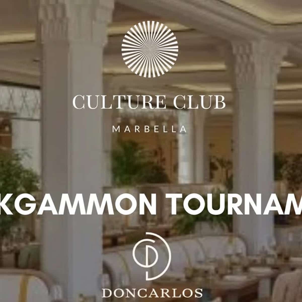 Cartel del evento para el Torneo de Backgammon en Culture Club el 6 de febrero.