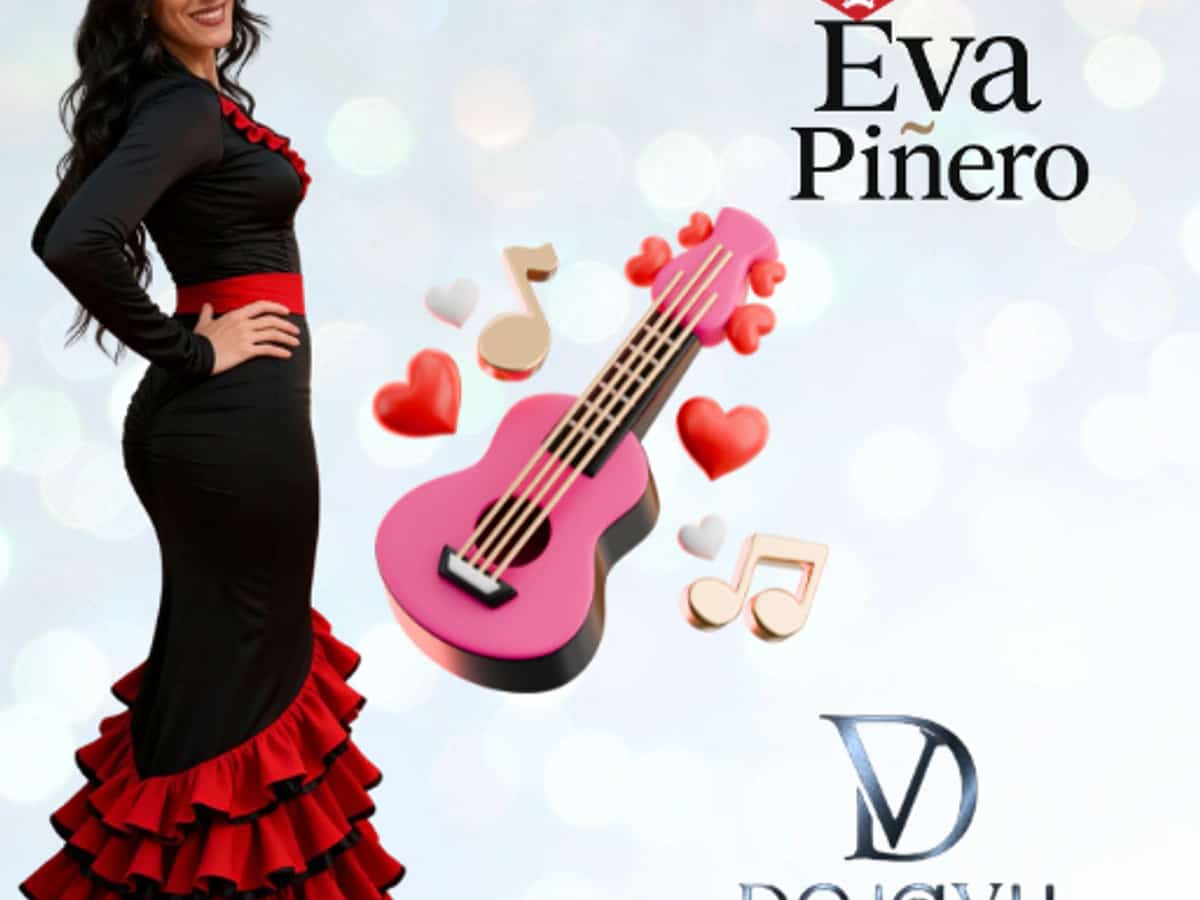 Cantante Eva Piñero en directo en Deja Vu San Pedro Alcántara durante el Día de los Enamorados con flamenco fusión y música en vivo.