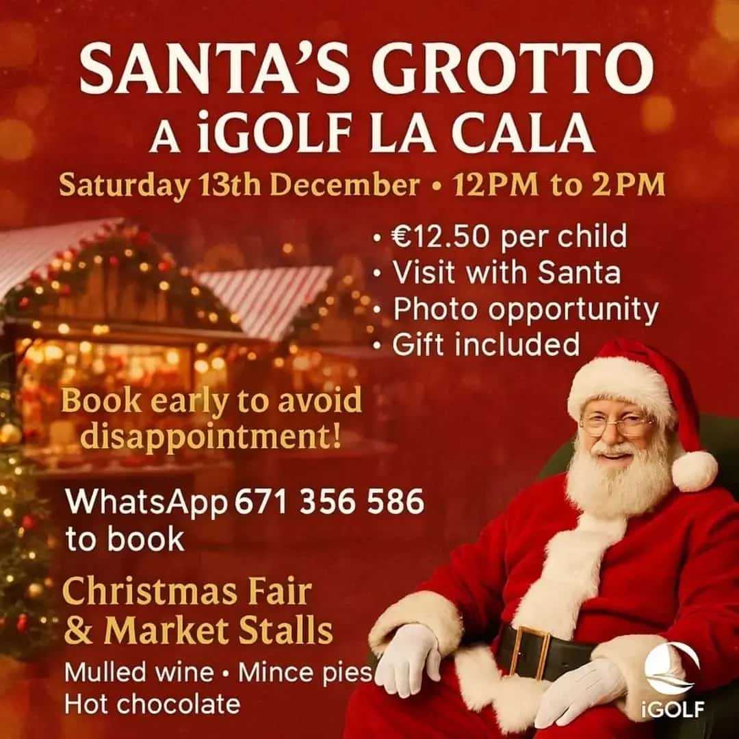 Event poster for Sensory Christmas Collection at iGolf on December 13. Features festive design, gifts under €10, grotto, and mince pies.