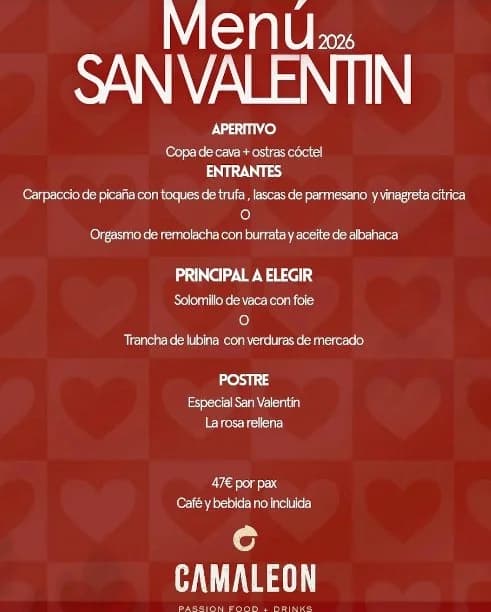 Restaurante Camaleon – Noche Especial de San Valentín con música en vivo Imagen de Galería 1