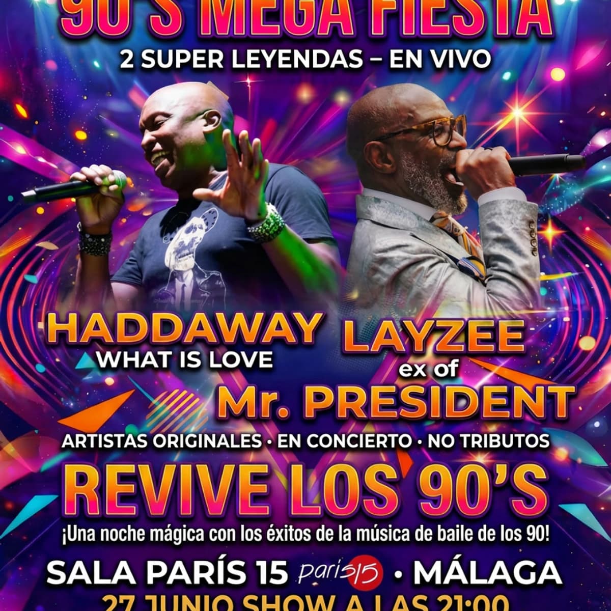 90's Mega Fiesta – Live Eurodance Extravaganza Poster