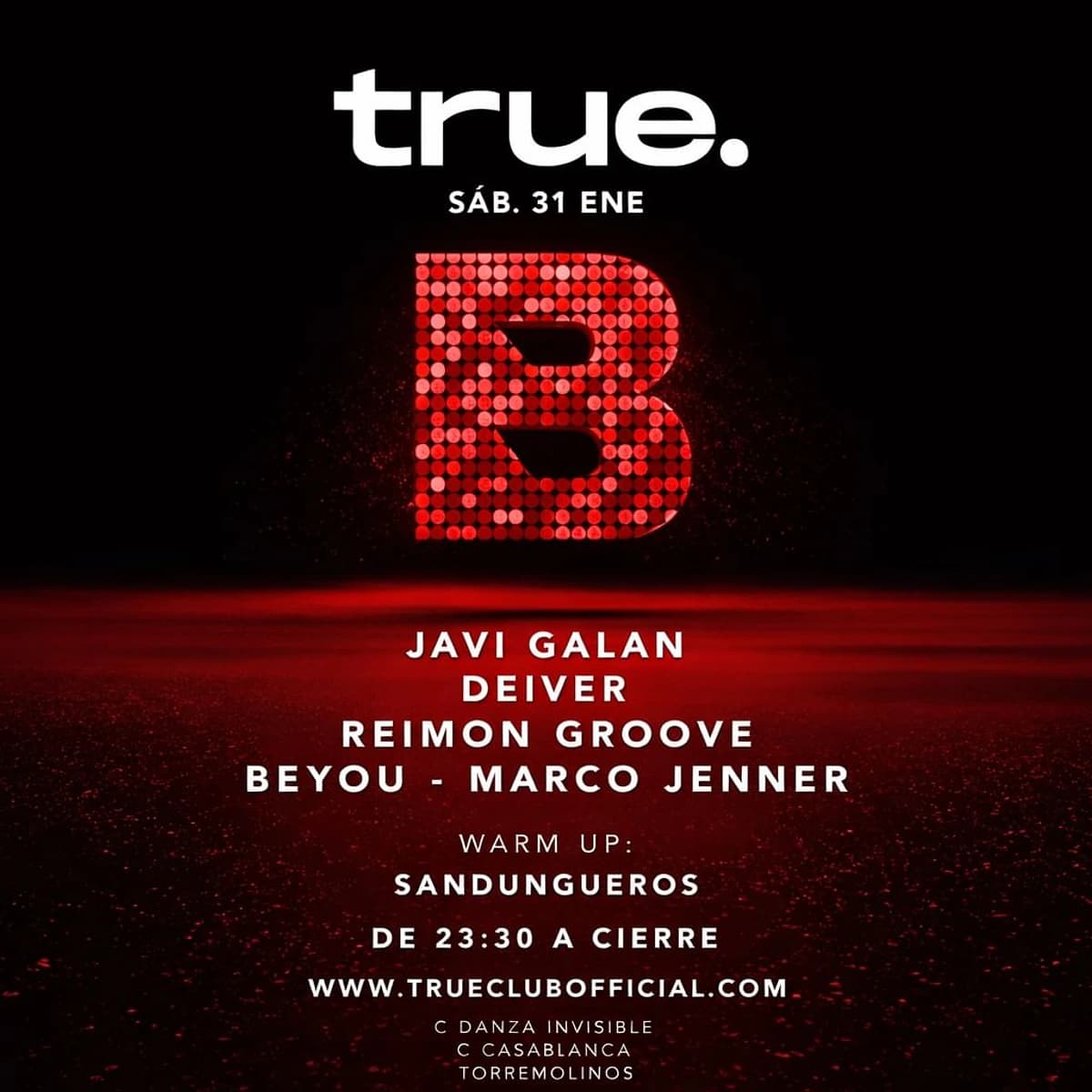 Javi Galan y DJs actuando en True Club Torremolinos en Málaga 2026