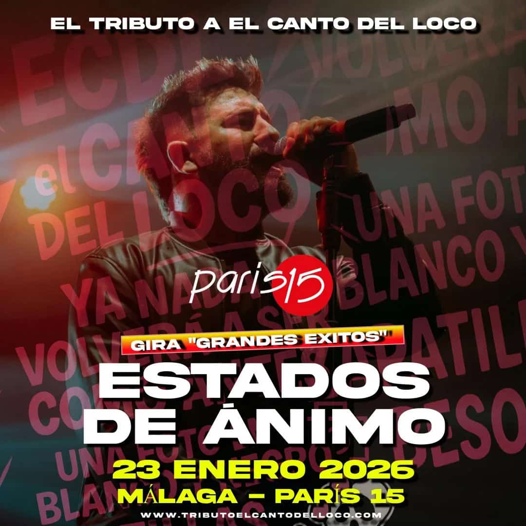 ESTADOS DE ÁNIMOS en directo en Málaga – concierto tributo a El Canto del Loco con sus grandes éxitos y puesta en escena.