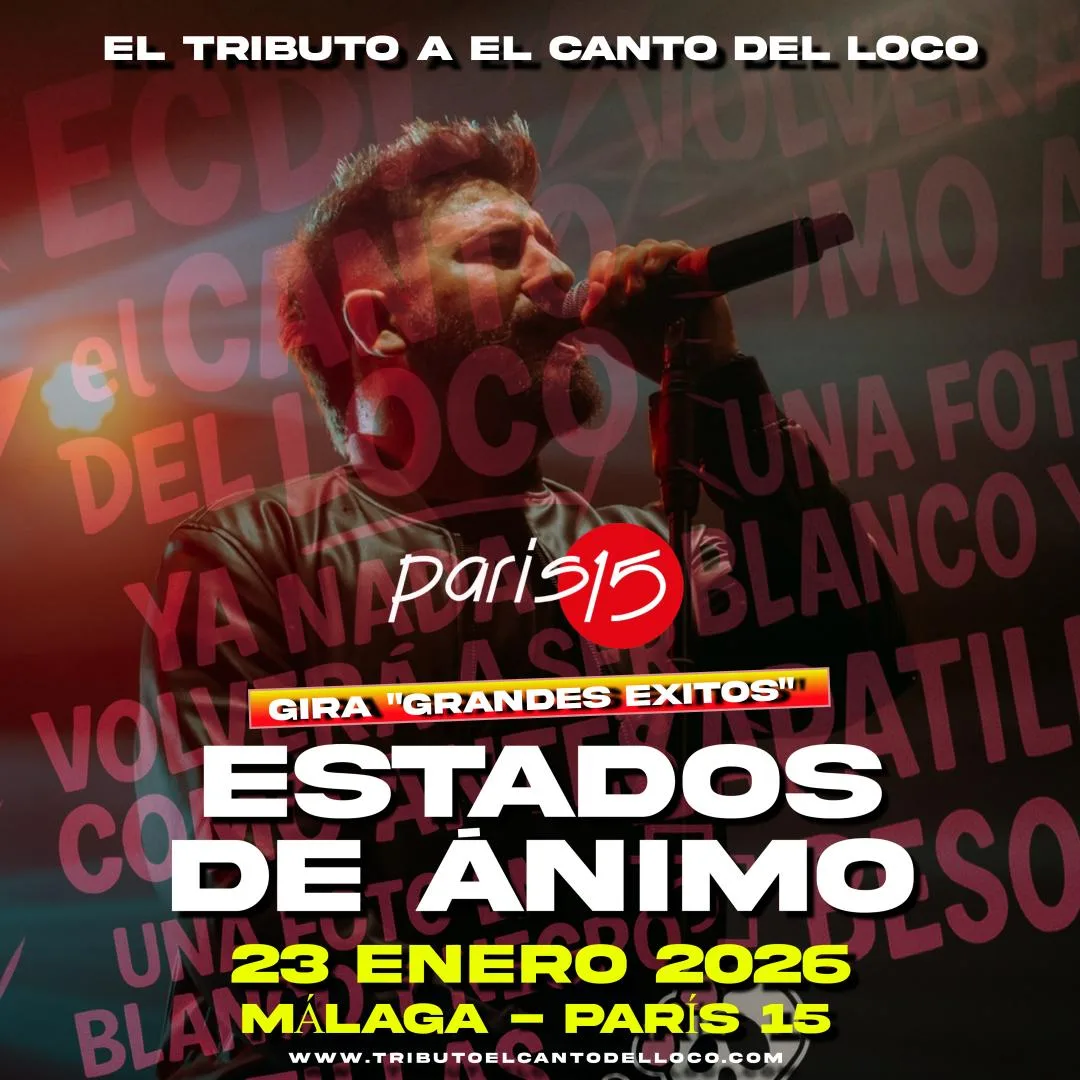 ESTADOS DE ÁNIMOS en directo en Málaga – concierto tributo a El Canto del Loco con sus grandes éxitos y puesta en escena.