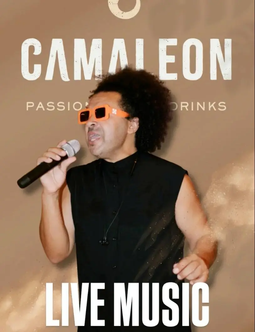 Camaleon Passion & Drinks with the text “Live Music – Eytys Nytys Vibes – Oscar Roots – Dinner & Show – Friday 07.11 from 21:30