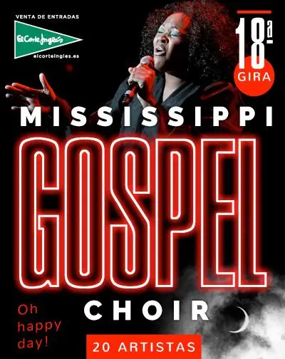 Mississippi Gospel Choir actuando en directo durante su concierto de góspel en Málaga.