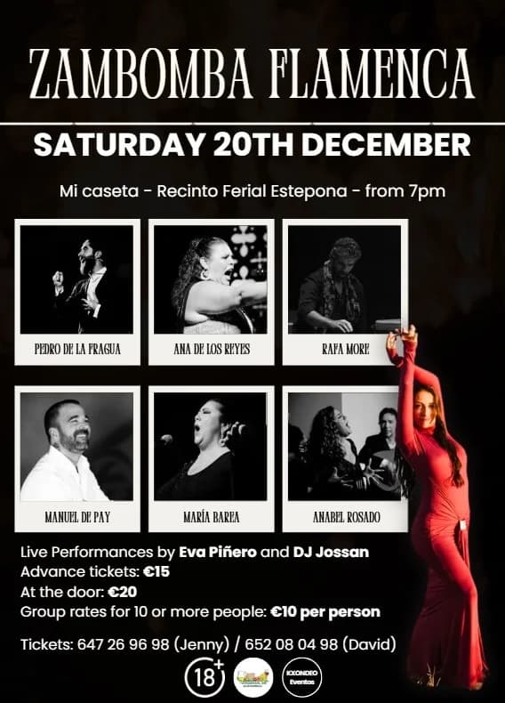 Imagen del cartel del evento de Zambomba Flamenca en Estepona