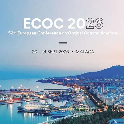 Imagen del evento ECOC2026 mostrando el tema de comunicaciones ópticas