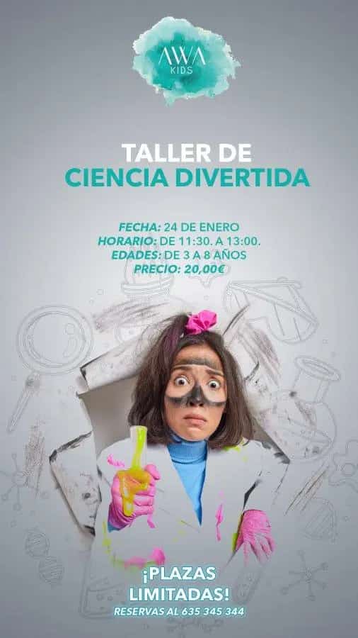 Niños realizando experimentos científicos divertidos y visuales en un taller educativo.