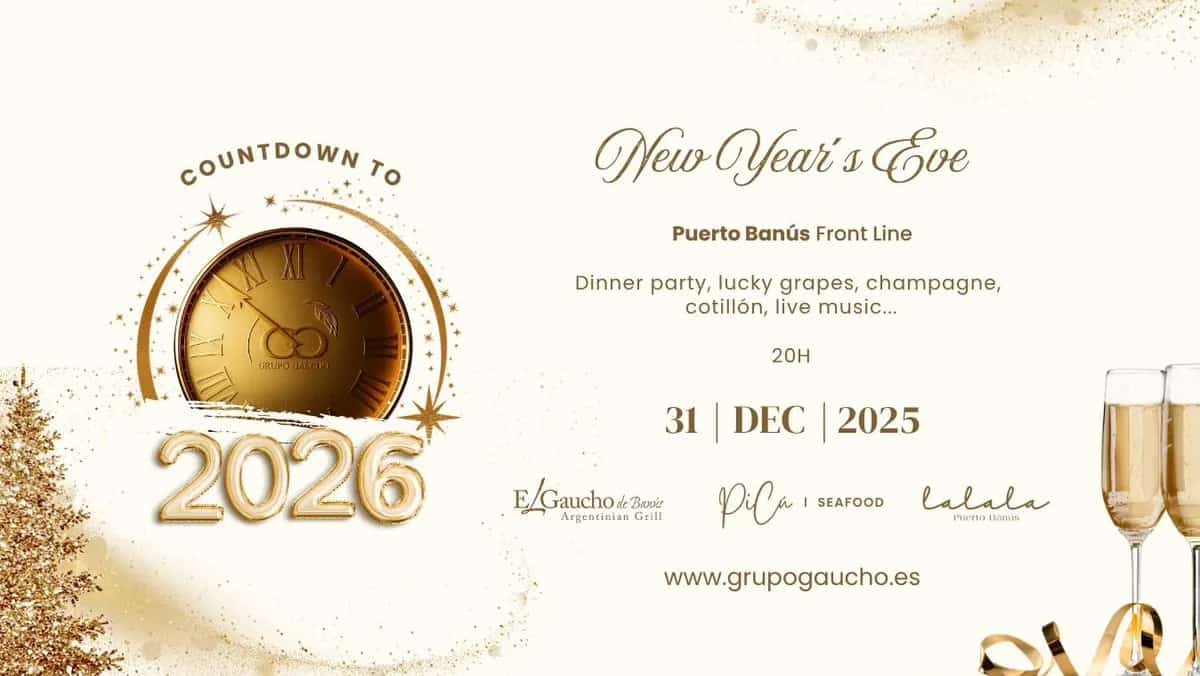 Cena de Nochevieja junto al puerto en PiCú Seafood Puerto Banús en Marbella.