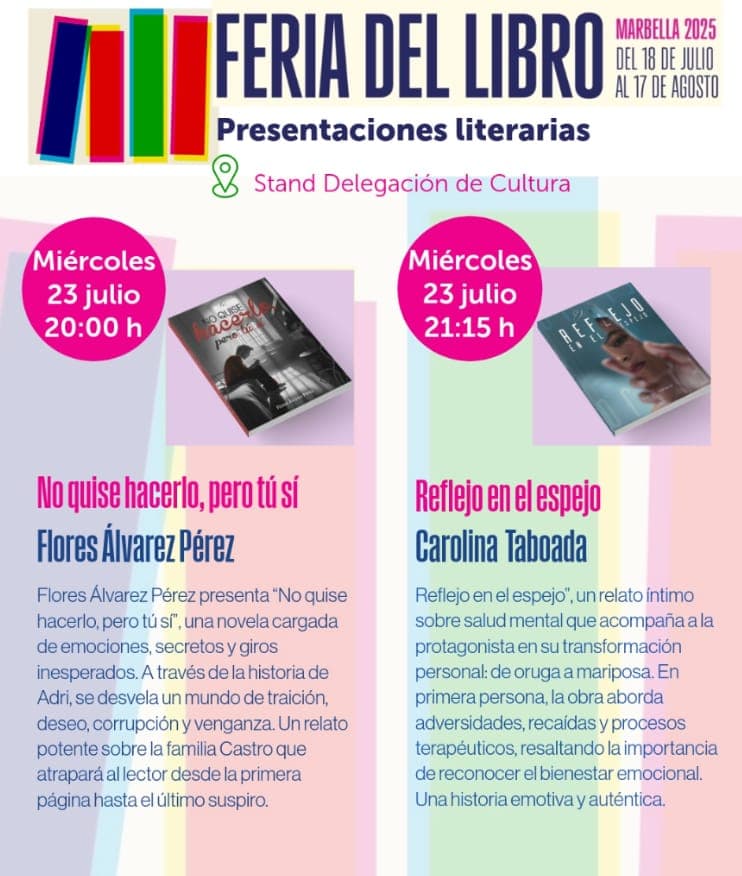 Book Presentations at Marbella Book Fair 2025 📚✨ Poster