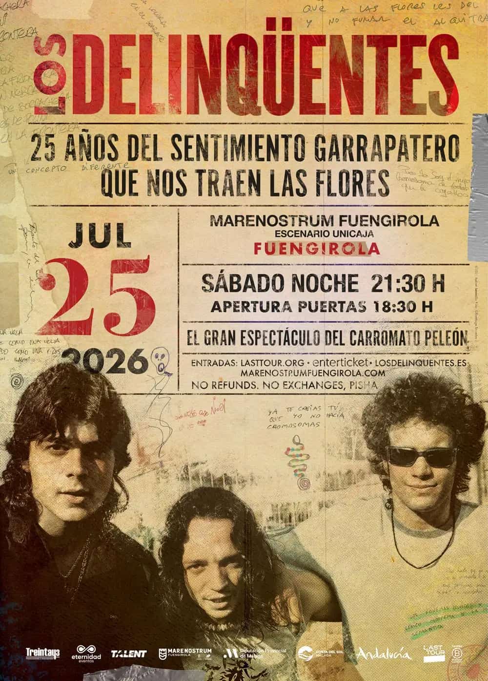 The Criminals actuando en directo durante su gira del 25º aniversario, interpretando canciones clásicas de su álbum debut.