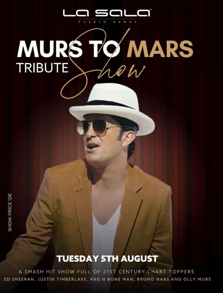Murs to Mars Tribute Show en La Sala Puerto Banús – Hits de Ed Sheeran, Bruno Mars y más (5 agosto 2025) Poster