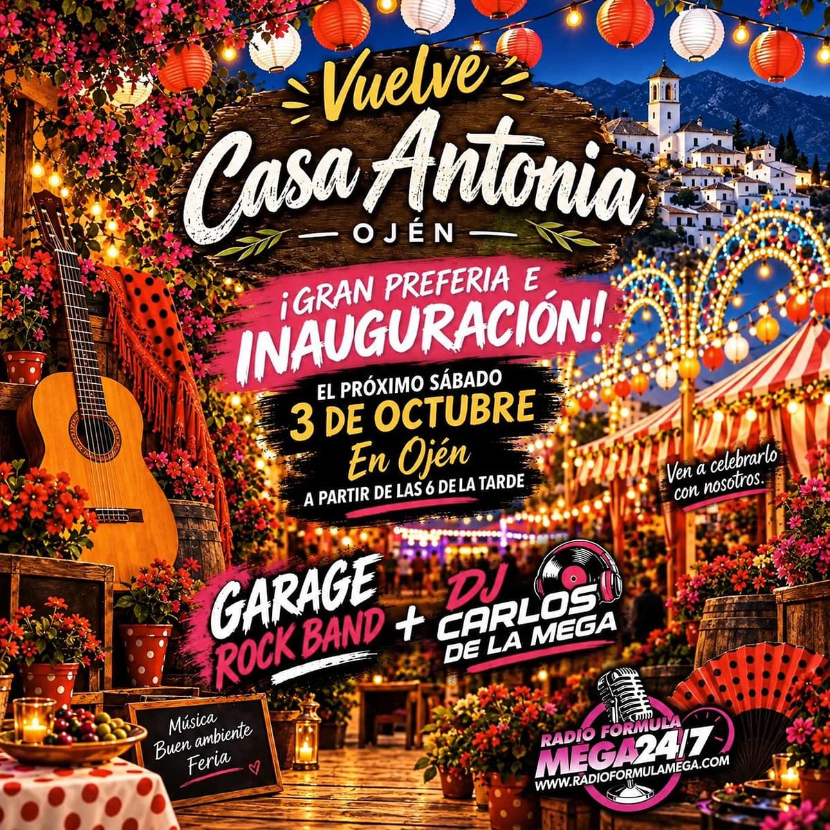 Vuelve Casa Antonia: inauguración con Garage 3 Rock y DJ Carlos de la Mega Póster