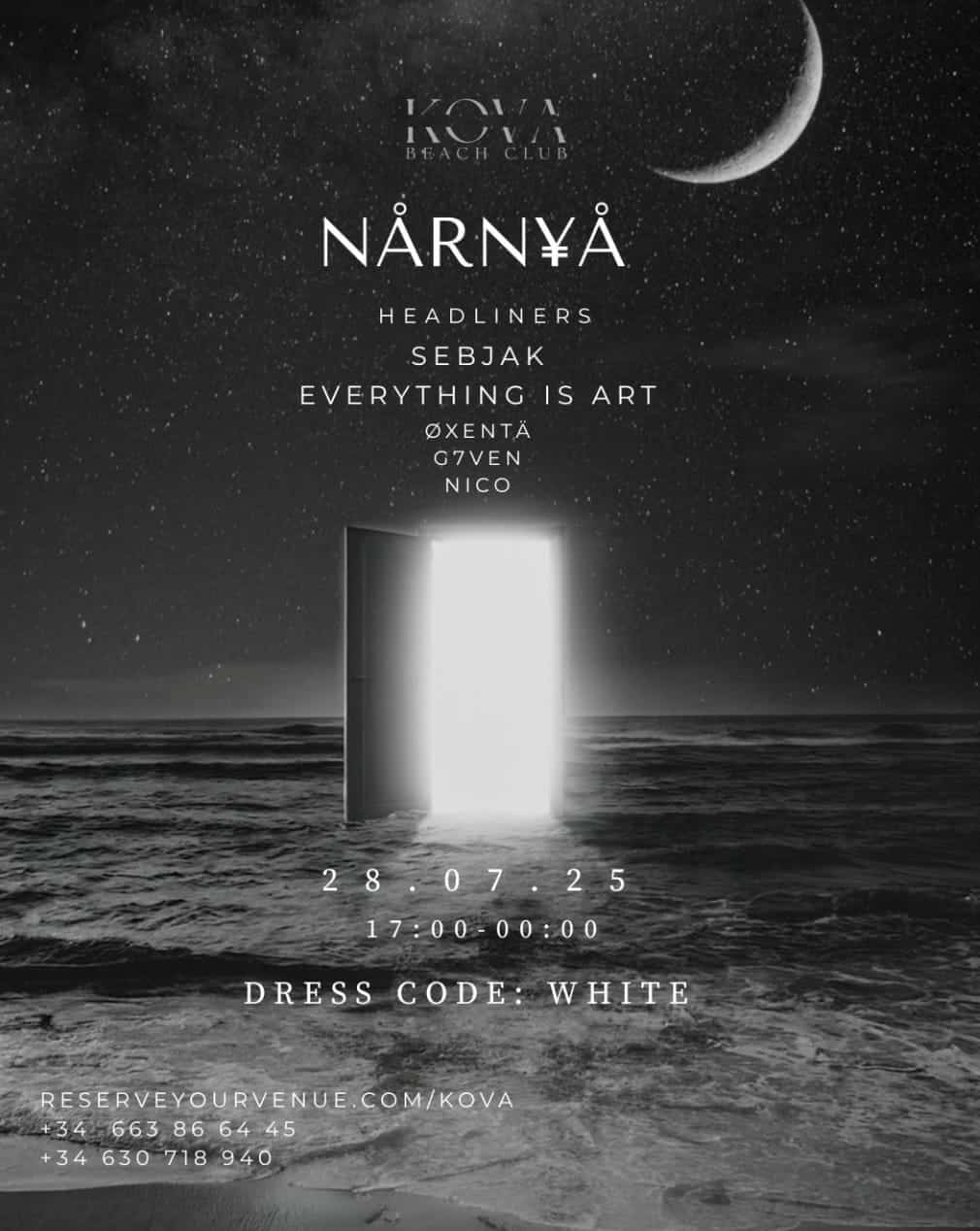 NARNYÅ en KOVA Beach Club: Sebjak, Everything Is Art y más + after-party en Tibu Poster