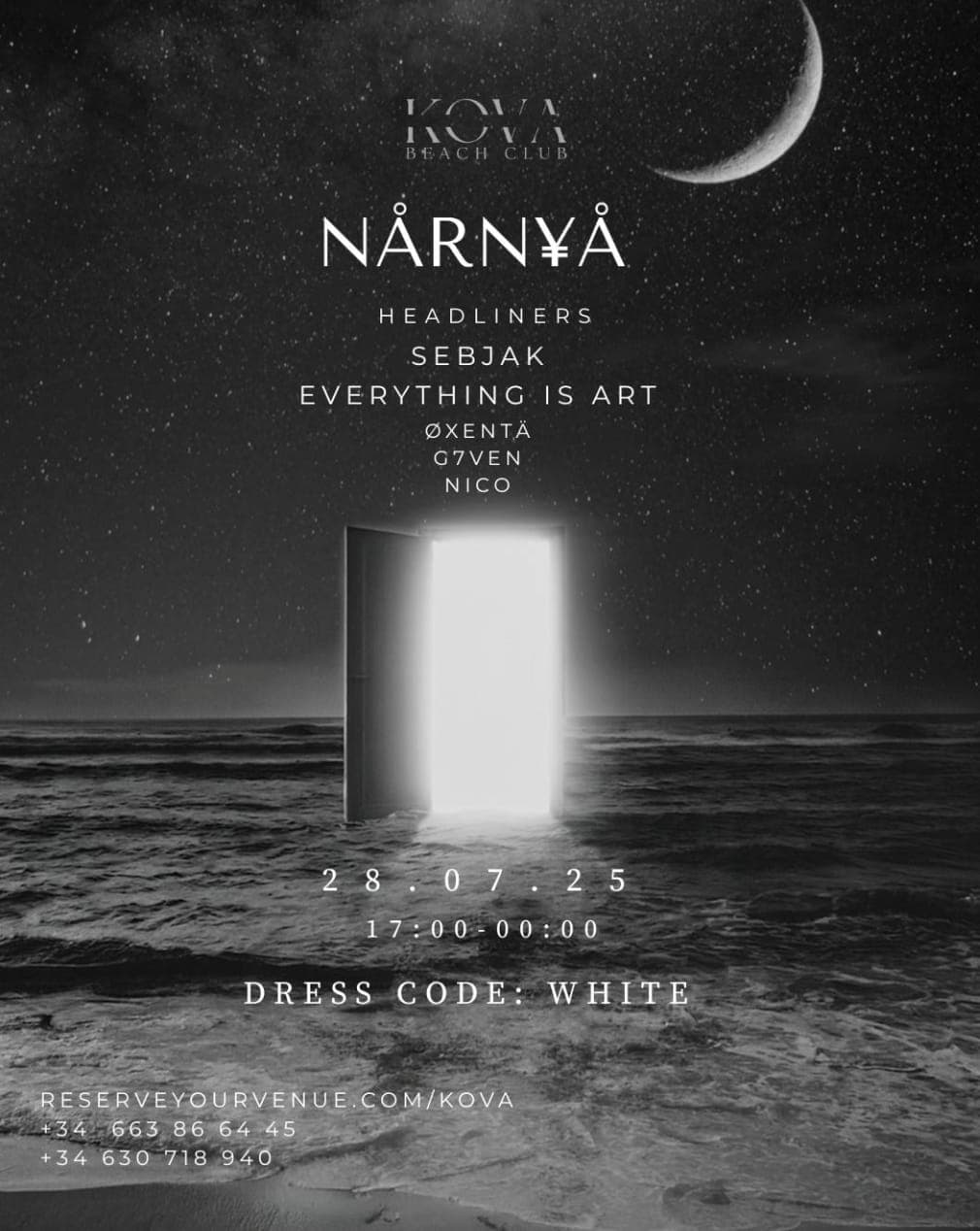 NARNYÅ en KOVA Beach Club: Sebjak, Everything Is Art y más + after-party en Tibu Póster