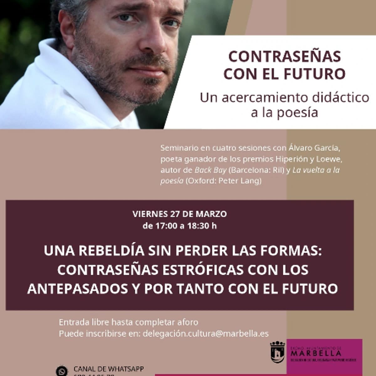 Seminario de poesía: Rebeldía y tradición en la escritura
Póster