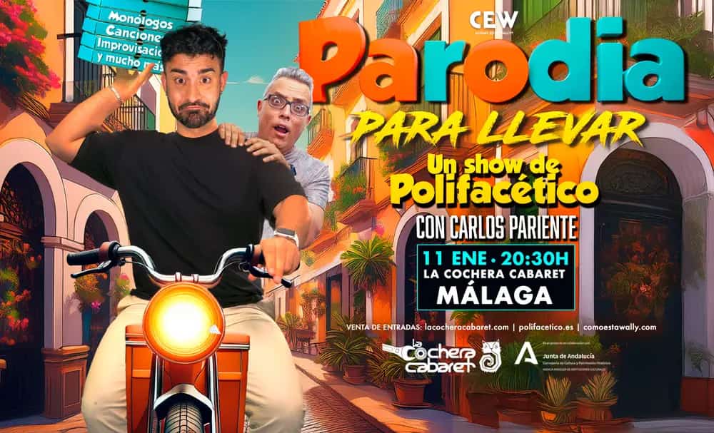 Polifacético actuando en el escenario con una expresión cómica