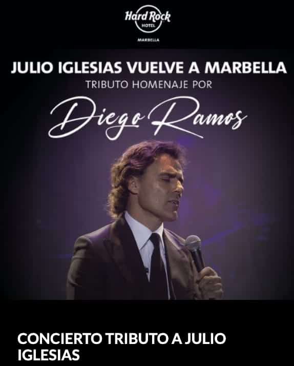 Julio Iglesias Tribute at Suena Chido – Diego Ramos, Dinner Menu & Moët Toast, Hard Rock Hotel Marbella (10 Aug, 8:30 PM) Poster
