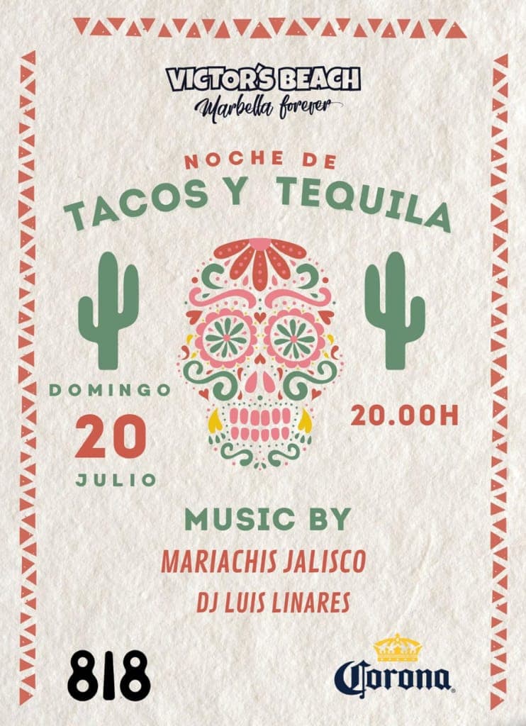 Tacos 🌮 & Tequila Night at Victor’s Beach 🎺🌊 Poster